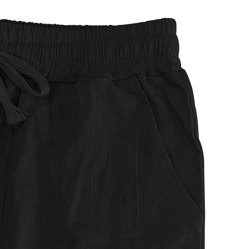 Cargoshorts voor heren met meerdere zakken en trekkoord - Ademende zomershorts van linnen en katoen voor strand, wandelen en vrijetijdskleding_voghion.com