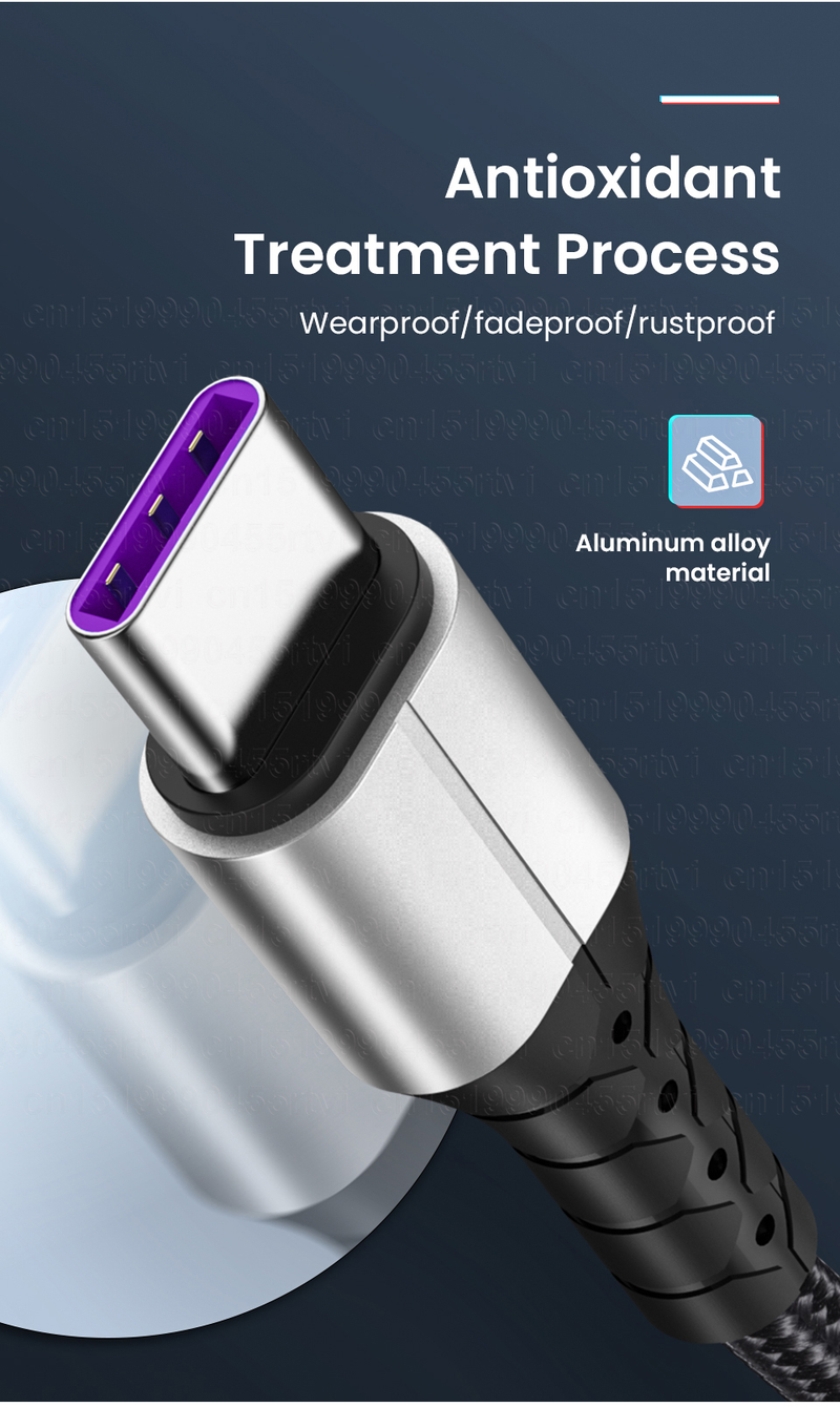 5A Schnelllade-USB-C-Kabel Huawei Datenkabel Ladegerät USB-C-Kabel Honor Xiaomi POCO X3 M3 1/2M_voghion.com