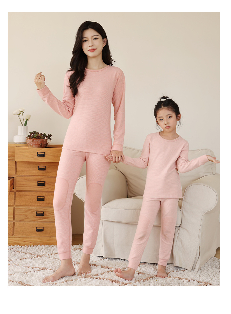 Outono e inverno novas crianças conjunto de roupa interior quente masculino e feminino 5a antibacteriano longo johns roupas quentes linha calças conjunto_voghion.com