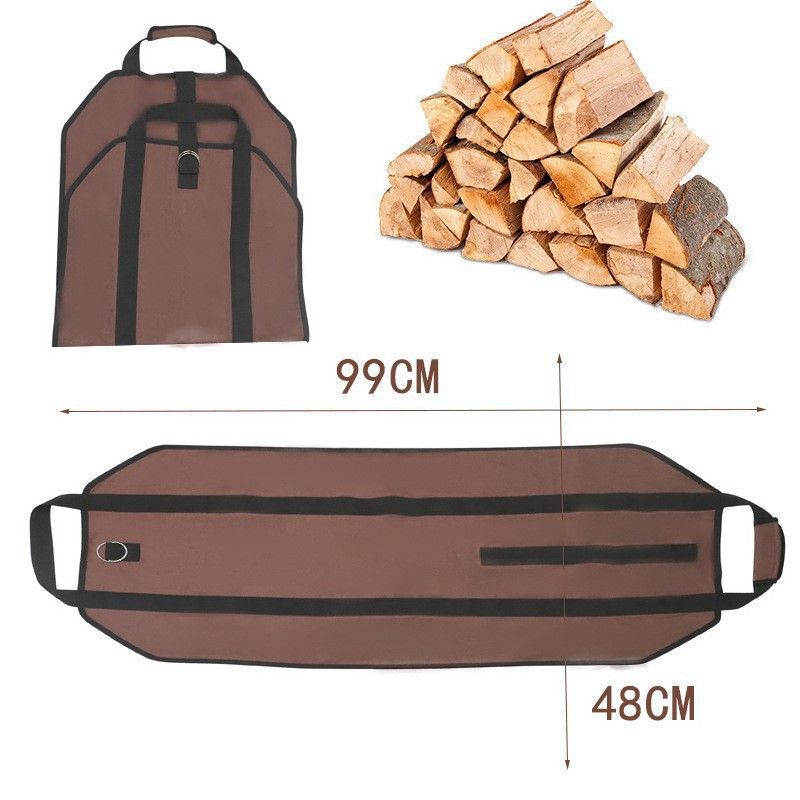 Neue tragbare, langlebige Holzfällertasche, multifunktionale Brennholz-Aufbewahrungstasche, Tragetasche aus Oxford-Stoff für Brennholz im Freien_voghion.com