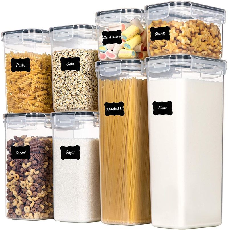 42-Piece BPA-Free Plastic Food Storage Container Set – Airtight Stackable Pantry Organizers For Dry Goods, Spices & Coffee_voghion.com