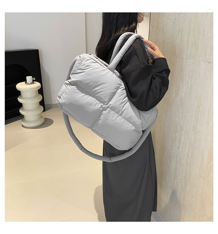Cotton Bag Down Bag Female Large Capacity Leisure Tote Bag Ladies Commuter Shoulder Bag_voghion.com