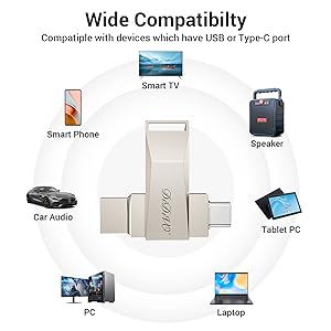 DIDIVO USB C Flash Drive 512 GB 256 GB 128 GB 64 GB 2 em 1 OTG USB 3.0 Thumb Drive Dual USB C Memory Stick High Speed Jump Drive Photo Stick_voghion.com
