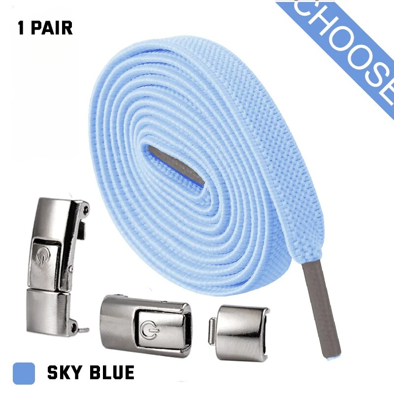 Nuovi Lacci Press Lock senza lacci Lacci elastici Sneaker 8MM Lacci piatti allargati senza lacci Lacci per scarpe per bambini per adulti per_voghion.com