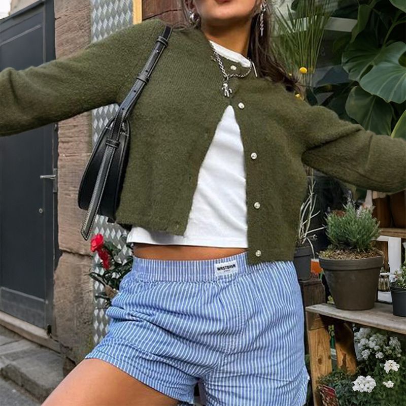 Diyun, gilet casual semplice a maniche lunghe da donna, lavorato a maglia, autunno inverno 2025_voghion.com