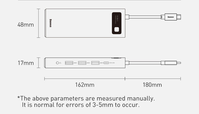 Baseus USB C HUB vers HDMI VGA USB 3.0 Adaptateur 9/11 en 1 USB Type C HUB Dock pour MacBook Pro Air PD RJ45 Lecteur de carte SD_voghion.com