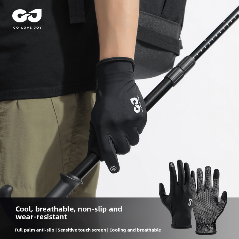 Outdoor Bergsteigen Wandern Touchscreen Sommersport Eisseide Anti-Rutsch Verschleißfeste Reithandschuhe_voghion.com