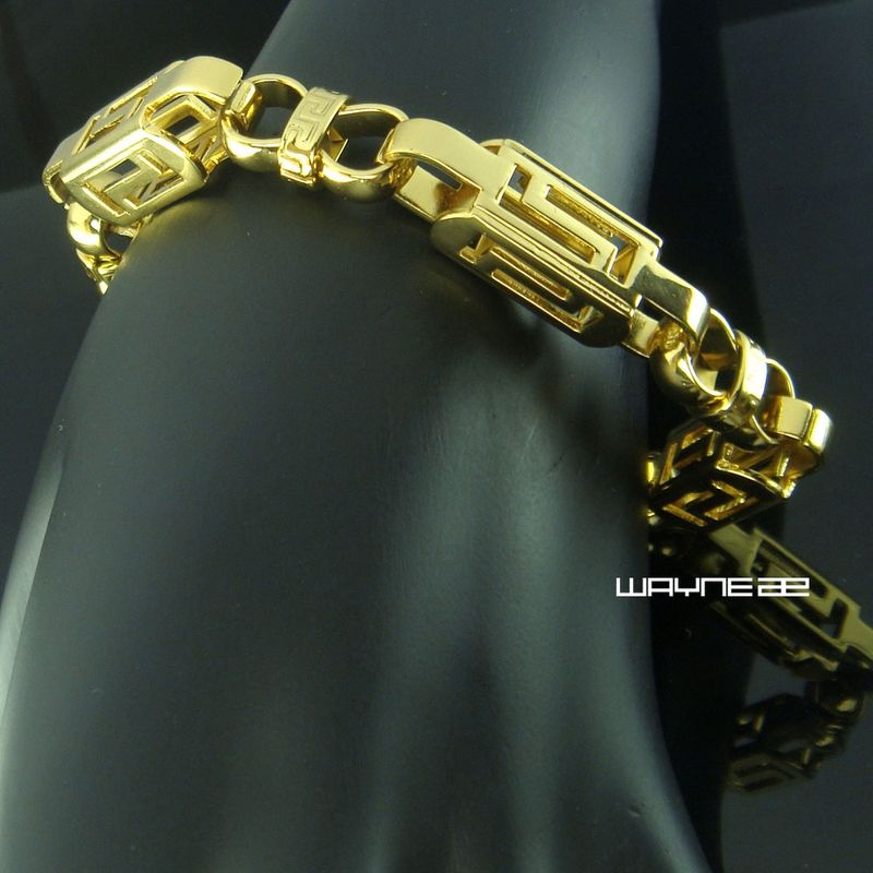 Vacuüm plating Cubaanse schakel roestvrij stalen ketting armband_voghion.com