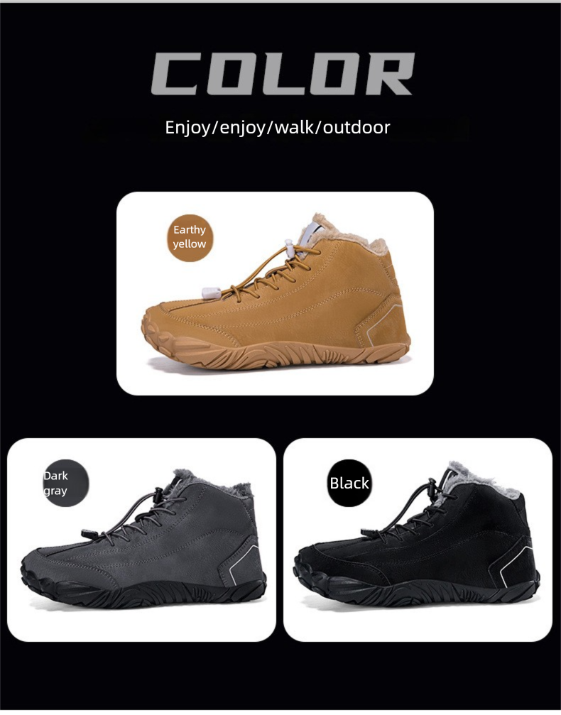 Cross-Border Factory Direct Sale Winter Fleece-Lined Warm Cold-Resistant For Men And Women Mid-Cut Snow Boots Couple_voghion.com