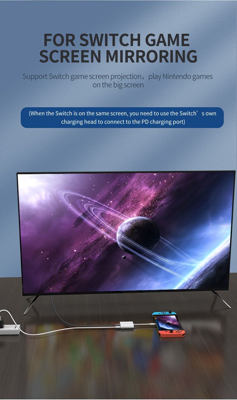 1 x USB-C-Dock aus weißem ABS-Material für 4K 30Hz HDTV + USB3.0 + PD100W, geeignet für Mobiltelefone, iPads, Laptops_voghion.com