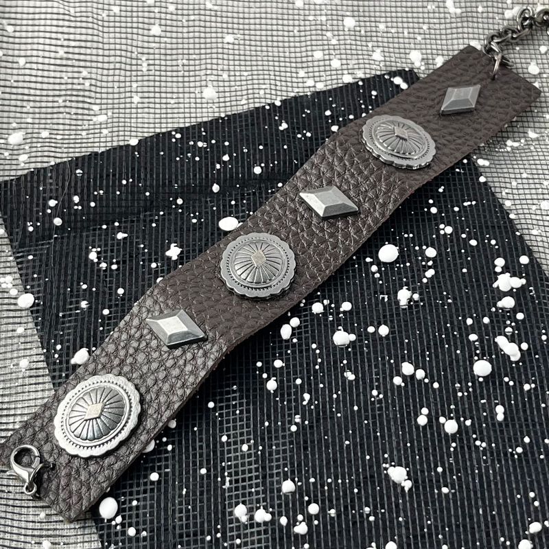 Bracelet large en cuir unisexe Melard, style punk, tendance et tendance_voghion.com