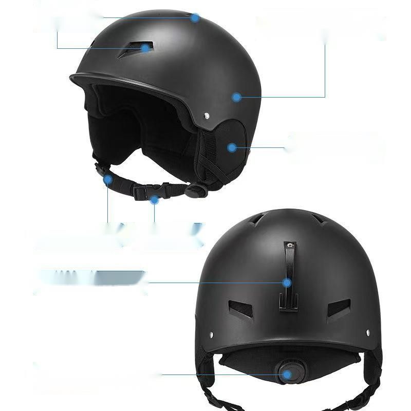Capacete ajustável para esportes ao ar livre para adultos, quente, infantil, chapéu de esqui simples e duplo_voghion.com
