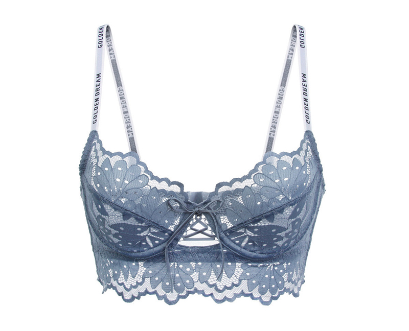 2021 Nuovo Reggiseno Ultra Sottile di Pizzo Sexy con Pietre Lettere Cinghie Stampate Fasciatura Reggiseno e Slip Set di Biancheria Intima da Donna Francese_voghion.com