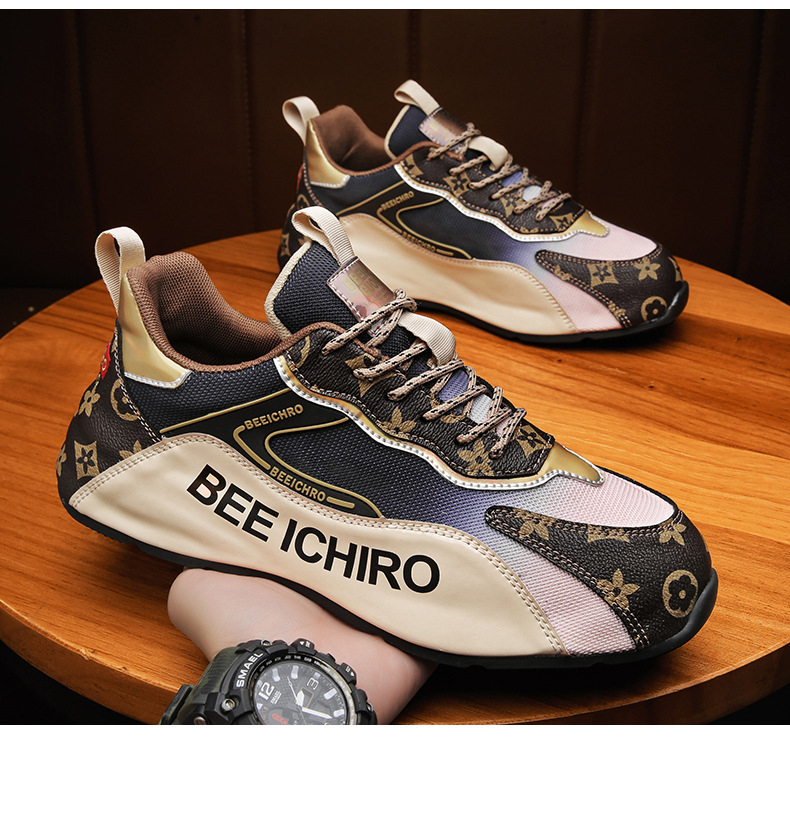 Best-selling Live Broadcast Men's Shoes Color-blocking Bag-soled Shoes inner heightened mesh surface casual shoes autumn and winter youth shoes_voghion.com