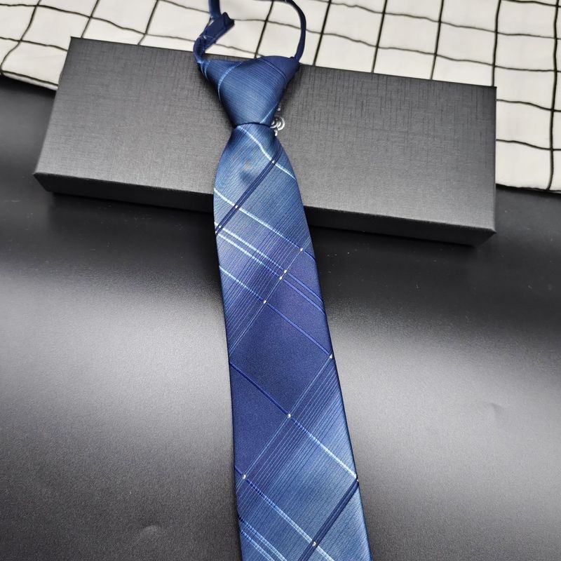 Cravatta da lavoro blu navy senza nodo con cerniera per uomo, 8 cm, da donna, per matrimoni formali, esibizioni corali_voghion.com