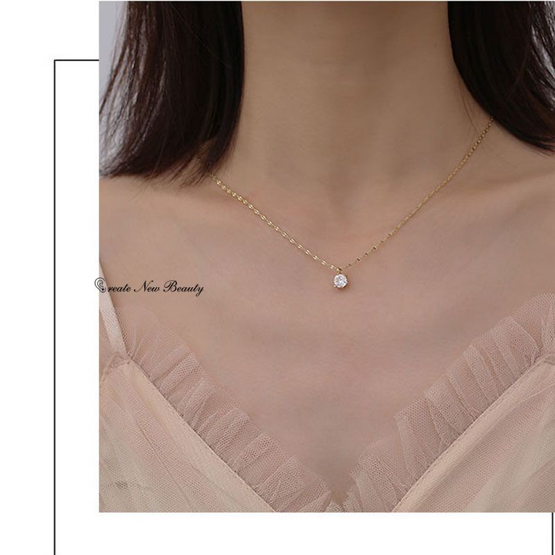 Moda Mizaç Parlayan Zirkonyum Moda Sterg Sier Choker Kolye Basit Zincir Zarif Düğün Kolye Kadınlar İçin Takı Hediyesi_voghion.com