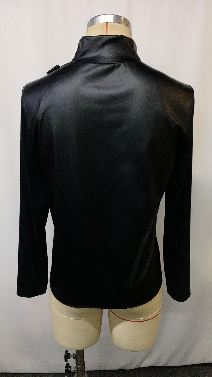 Felpa da uomo a maniche lunghe in similpelle – Top casual caldo ed elegante per autunno e inverno (nero, S-XXXL)_voghion.com