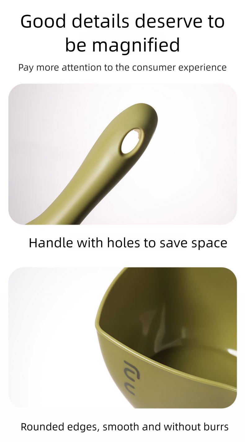 Cucharón para fideos irrompible de plástico para colgar, grande, largo y grueso, para regar verduras, ideal para cocina_voghion.com