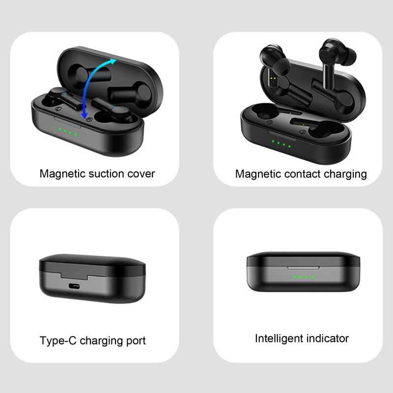 W20 Kablosuz Kulaklık Gürültü Azaltma Bluetooth uyumlu 5.0 Stereo Spor Mini Kulak Içi Kulaklıklar Cep Telefonu için_voghion.com
