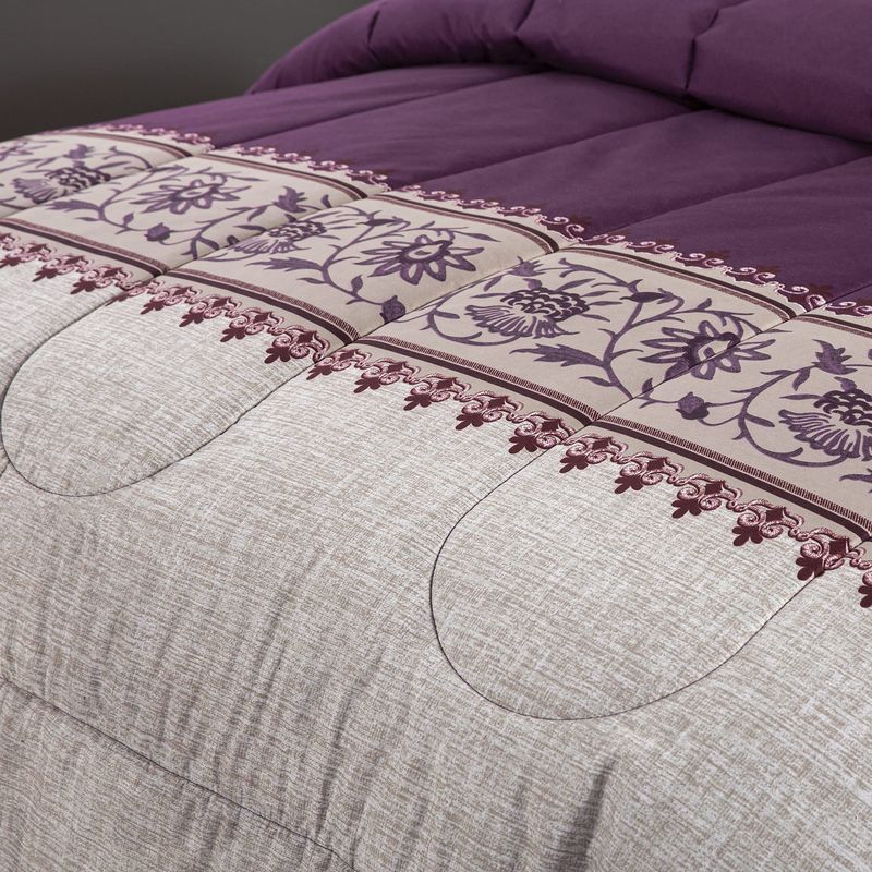Quilt Set Purple Fat Quilt Core Chemical Fiber Quilt Quilt Three Piece Set_voghion.com