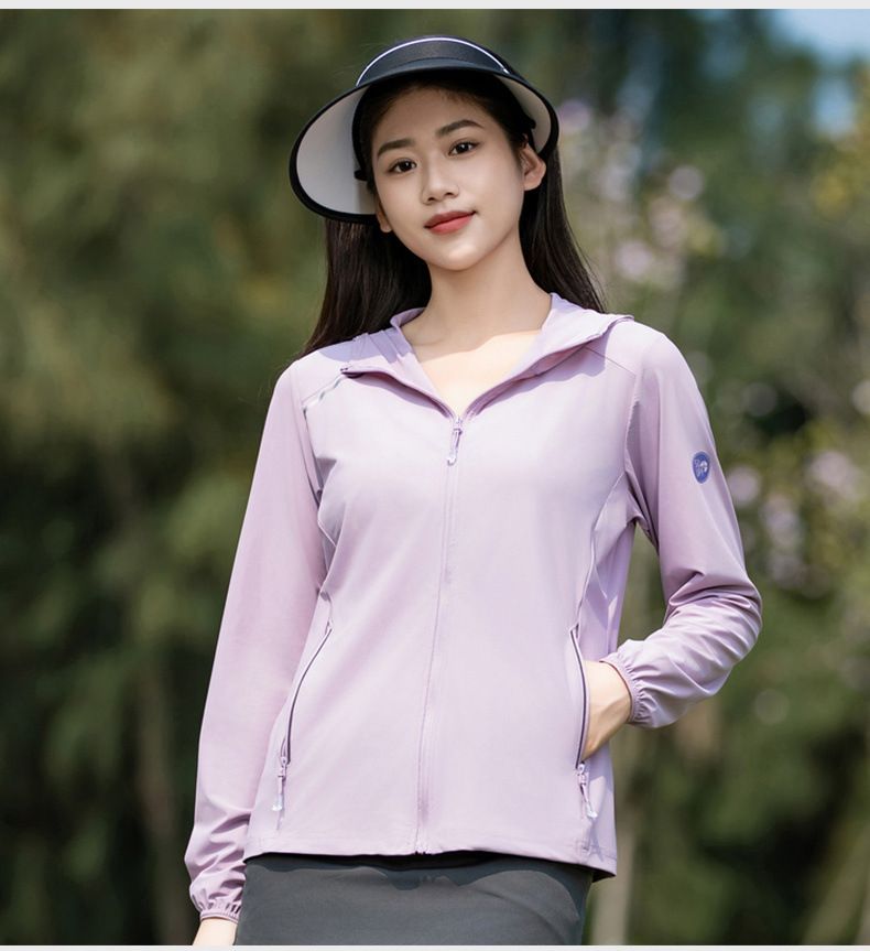 Felpa con cappuccio leggera con protezione solare - Maglia con filtro UV UPF 50+, traspirante, a maniche lunghe, per attività all'aperto e sport estivi (vestibilità ampia)_voghion.com