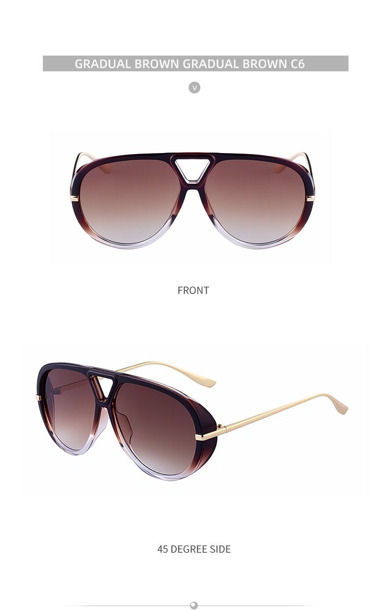 2025 New Aviator Sunglasses - European & American High-End Retro Punk Style Sun Protection Shades, Trendy Eyewear_voghion.com