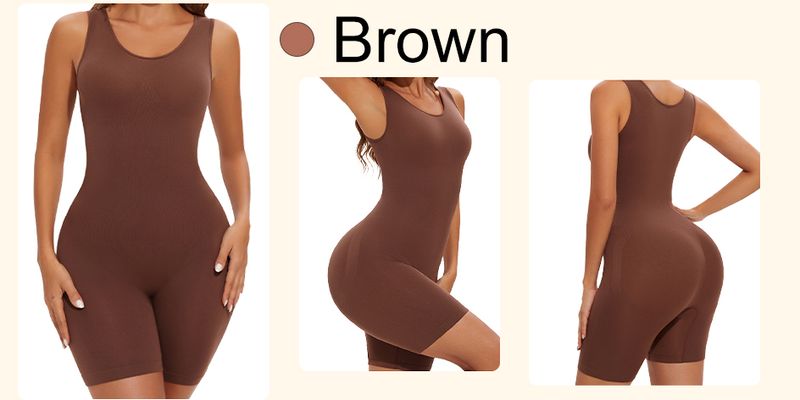 POKARLA Sexy Bodysuits Full Coverage Shapewear Oberschenkel-Figurformer Body mit breiten Schultern Figurformender Jumpsuit Nahtlose Shapewear Schlankmachend_voghion.com