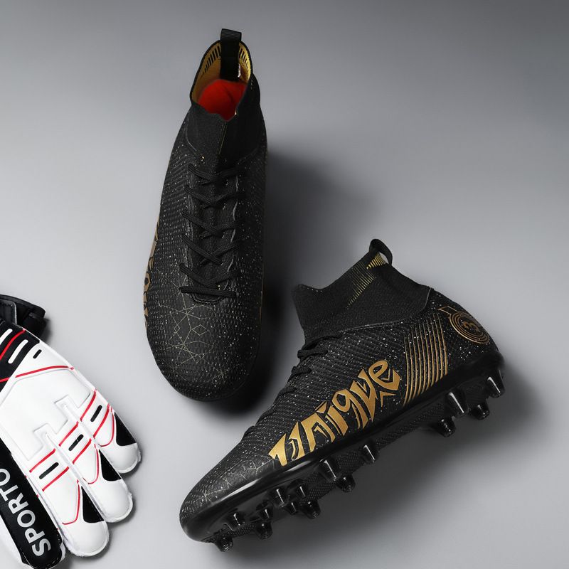 Scarpe da calcio da uomo alte, lunghe, con unghie rotte, in erba artificiale, scarpe da competizione professionali_voghion.com