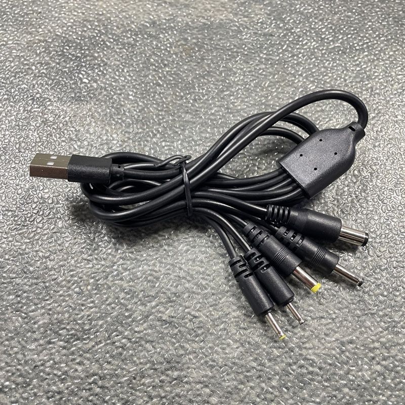 Câble de charge Digitex 1 à 5 broches DC2.0/2.5/3.5/4.0/5.5D, multifonctionnel, à tête ronde, universel pour haut-parleur et lampe de bureau._voghion.com