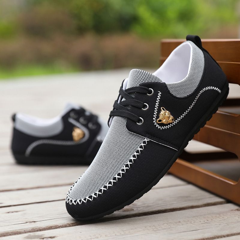2025 New Bean Canvas Korean Edition Trendy Large Men's Casual Shoes Men_voghion.com
