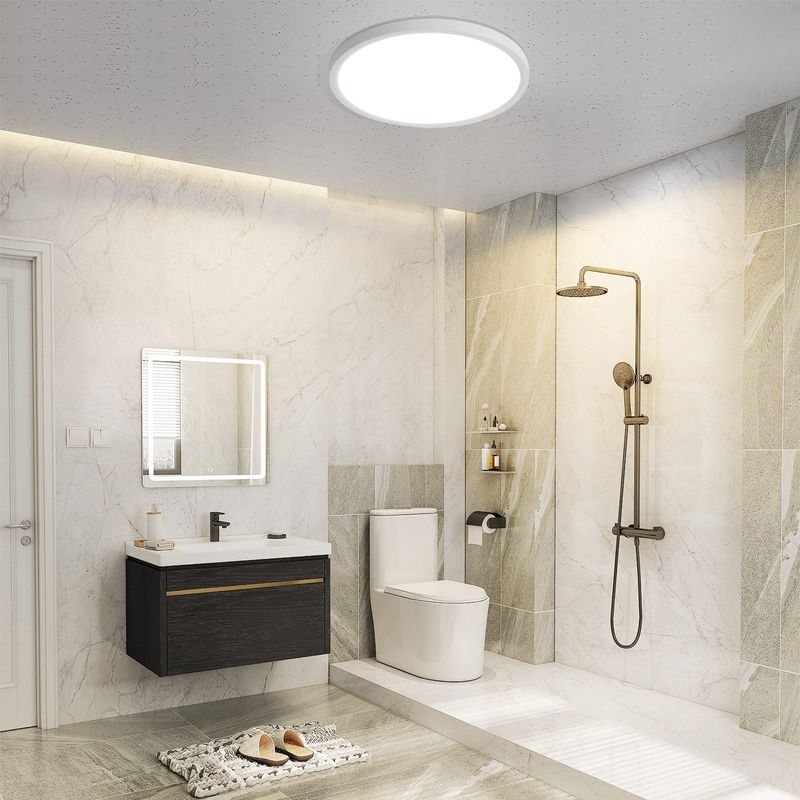 Glitzerlife Deckenlampe LED Deckenleuchte Flach - Ø30cm Badezimmerlampe Dimmbar Küchenlampe Rund Schlafzimmerlampe 24W Weiß Deckenbeleuchtung Für Flur_voghion.com