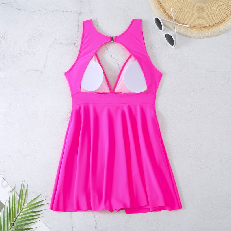 2024 New Solid Color One Piece Women's Sexy Swimsuit_voghion.com