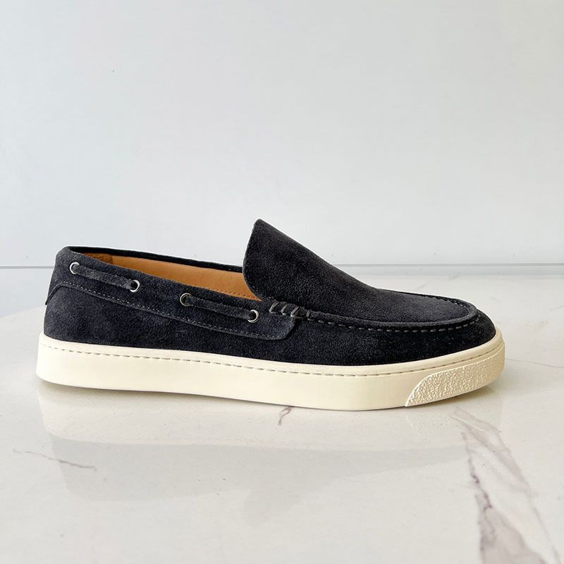 Chaussures décontractées en cuir à semelle plate pour homme, chaussures paresseuses respirantes à un pied, style petit haricot en cuir de vache, nouvelle collection été_voghion.com
