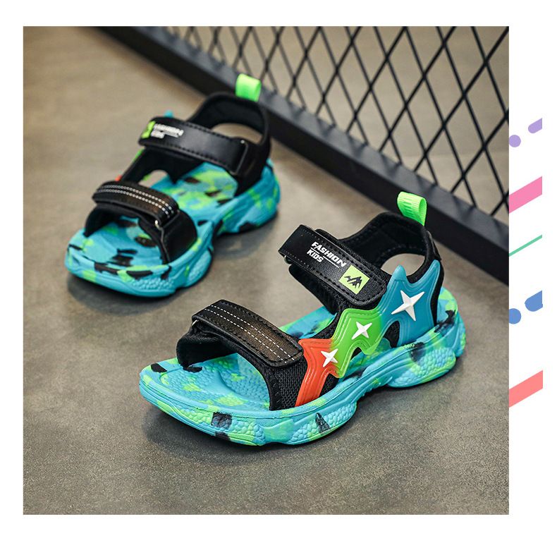 Sandali antiscivolo con suola morbida per bambini estate 2023 nuovi, scarpe casual da spiaggia per ragazzi di età media e grande, per abbigliamento esterno_voghion.com