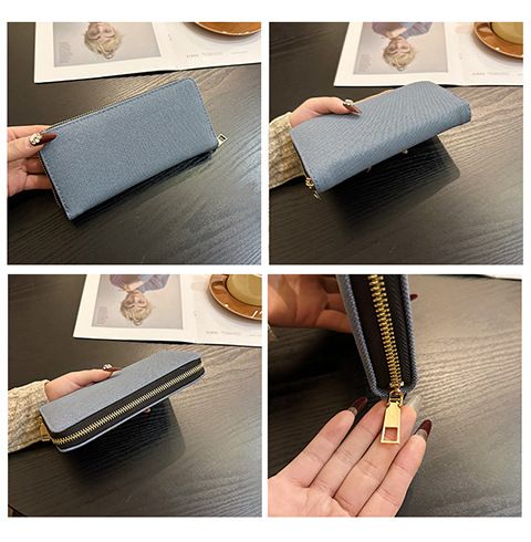 Produttori di borse da donna, portafoglio in tela, borsa a mano con cerniera semplice e lunga da donna, grande capacità, borsa per cellulare alla moda_voghion.com