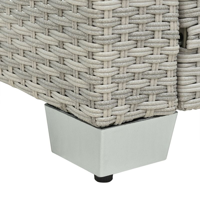 10 Piece PE Rattan Patio Furniture Set, Sectional Sofa Set, Outdoor Patio Furniture Set With Cushions & Tempered Glass Coffee Table_voghion.com