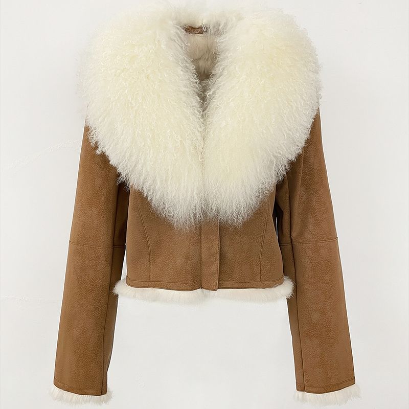 Damenmantel mit Wildleder-Pelzbesatz – Kurze Winterjacke mit Kaninchenfellfutter (Schwarz/Burgunderrot/Khaki/Weiß, S-3XL)_voghion.com
