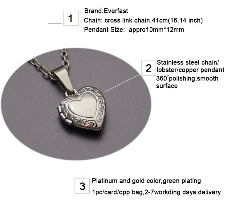 2025 Nuovi arrivi 1 pz. Collana con ciondolo a forma di cornice per foto minuscola, ciondolo a forma di cuore, ciondolo galleggiante, collane da donna, uomo, moda, gioielli commemorativi_voghion.com