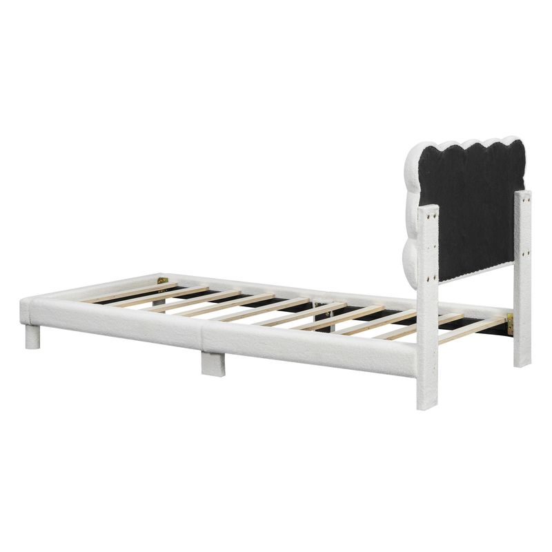 Flachbett 90x200cm, Verstellbares Kopfteil, Rosa Optik, Bianco_voghion.com