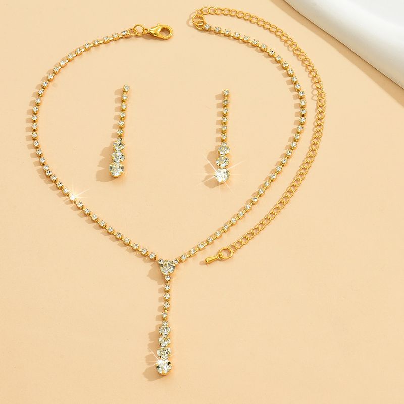 Factory Direct Fashion Wedding Wedding Photography Accessories Earrings Necklace Bracelet Set Combination Multiple Choices_voghion.com