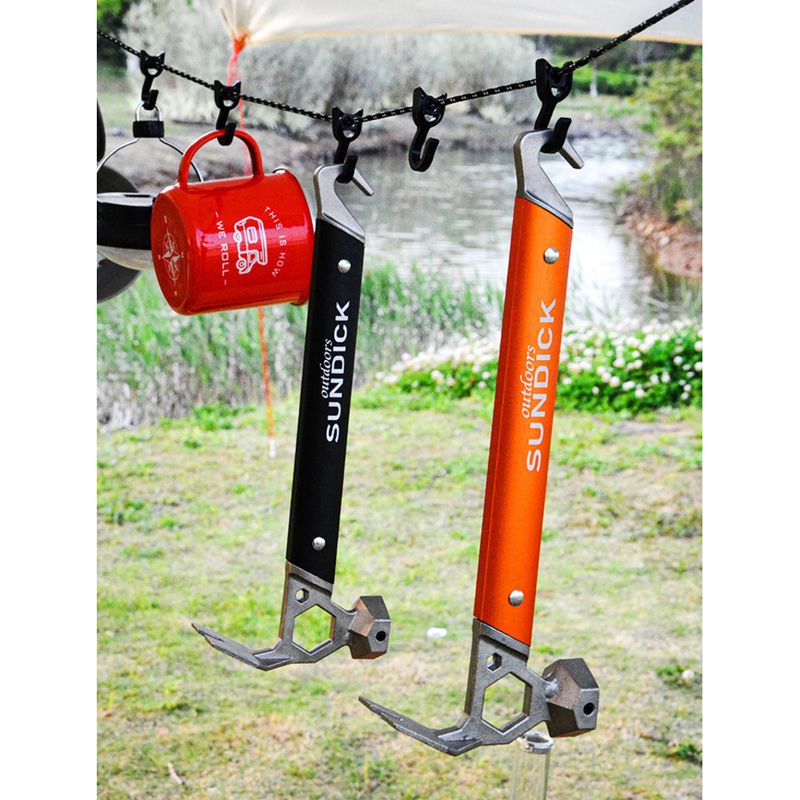 Griff aus Aluminiumlegierung für Außenzelte, Hammer aus Edelstahl und Kupfer für Bergsteigen und Camping, Nagelzieherhammer_voghion.com