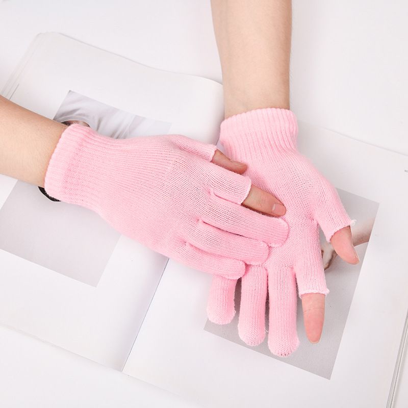 Guanti invernali caldi da uomo Boy Boy, touchscreen, neri, due dita scoperte, scrittura studentesca, ciclismo, lavoro, semplici ed eleganti,_voghion.com