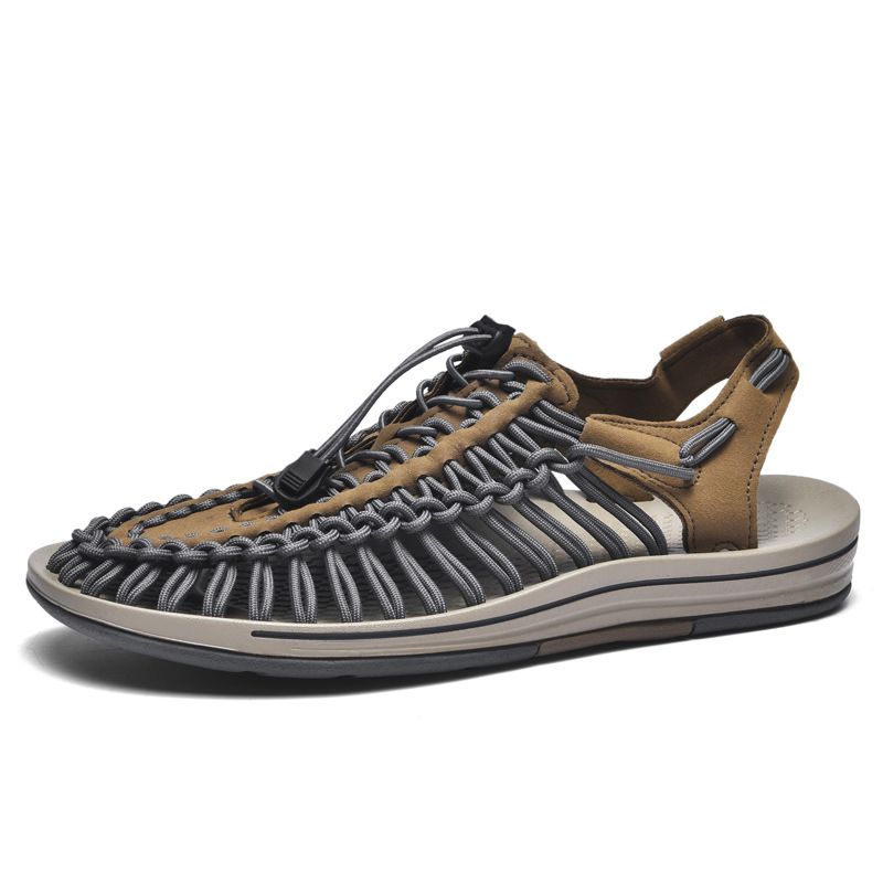 Sandali estivi Baotou di qualità imbattibile, coppia, alla moda, in maglia, traspiranti, casual, da uomo e da donna, taglia 48, grandi e leggeri, da pescatore._voghion.com