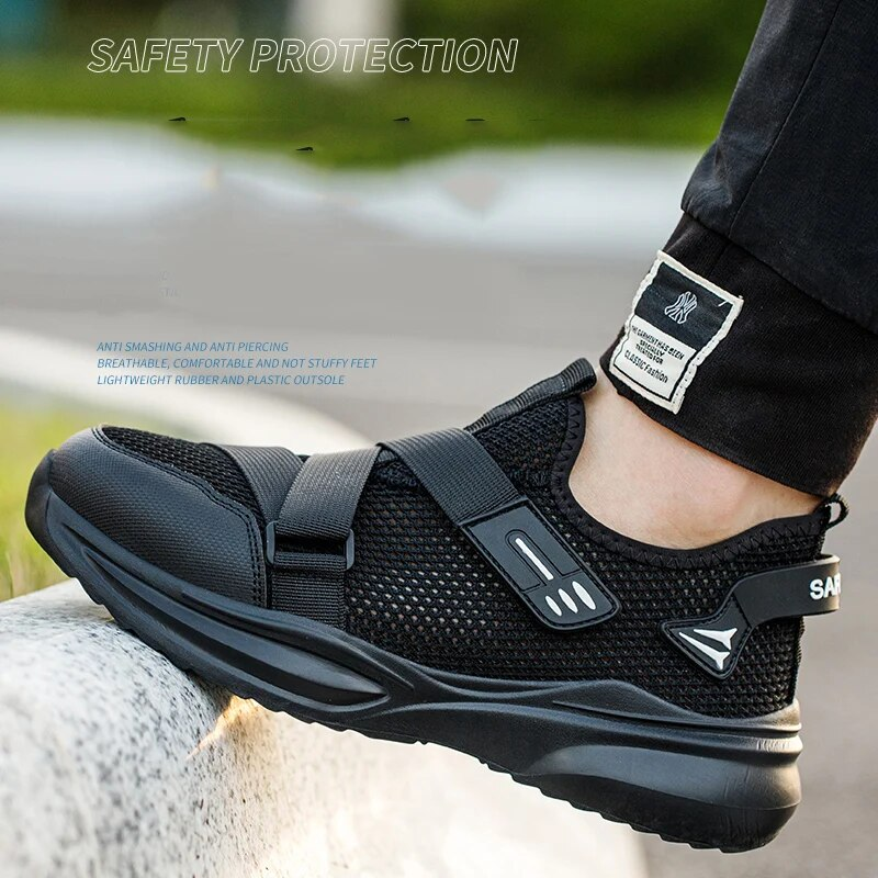 Sommer-Stil Herrenstiefel, pannensichere Sicherheit mit Stahlkappe, schützende männliche, unzerstörbare Arbeitsschuhe_voghion.com