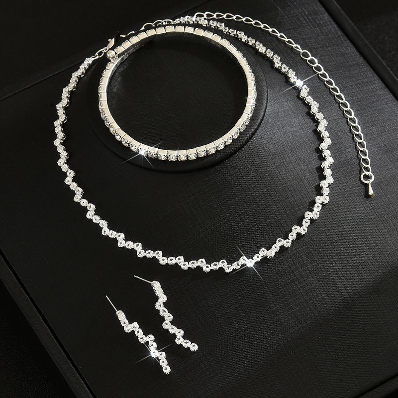 Set di gioielli da sposa, collana, orecchini, bracciale, catena per clavicola, accessori per abito da sera_voghion.com