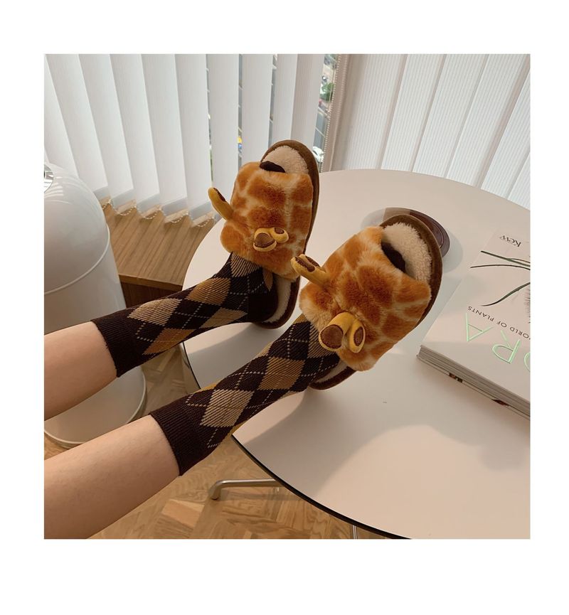Scarpe invernali da donna, nuove, calde, imbottite in cotone, con motivo a giraffa, in peluche, per studenti_voghion.com