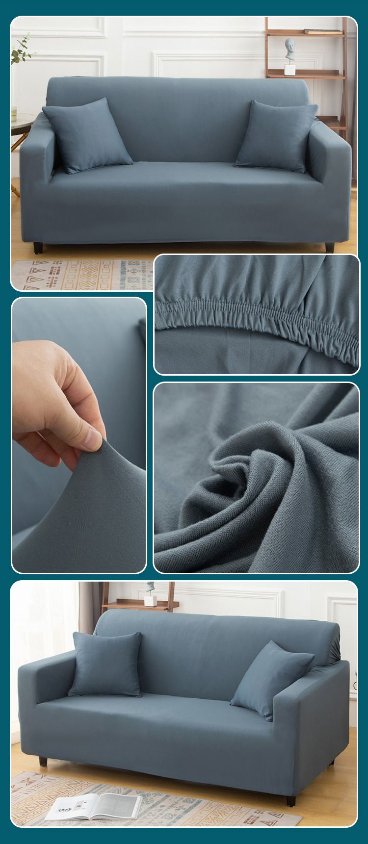 Copridivano elastico tinta unita, tutto compreso, quattro stagioni, universale, semplice, antipolvere, abbellimento, per la casa_voghion.com