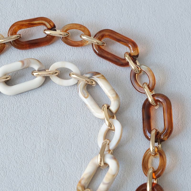 Shoulder Strap Accessories Mixed Gold Bag Resin Thick Acrylic Phone Chain_voghion.com
