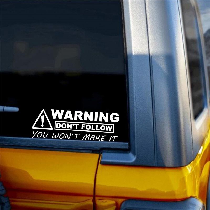 palabra de arte ADVERTENCIA pegatinas para carrocería de coche pegatinas personalizadas para coche pegatinas para pared del hogar dormitorio taza de agua motocicleta_voghion.com