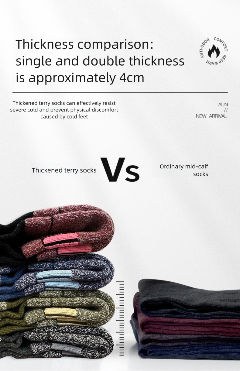 Mingjun Winter 3A Antibacterial Wool Socks Thickened Towel Cross-Border Mountaineering Warm Casual Skiing Non-Slip_voghion.com